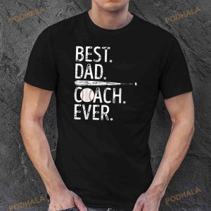 Best Dad Coach Ever Baseball Patriotic For Fathers Day Shirt 2
