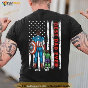 Best Dad Ever Personalize Shirt, Custom Supperhero Daddy & Son Tshirt