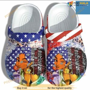 Black Girl Magic African American 4th Of July Crocs Clog Shoes