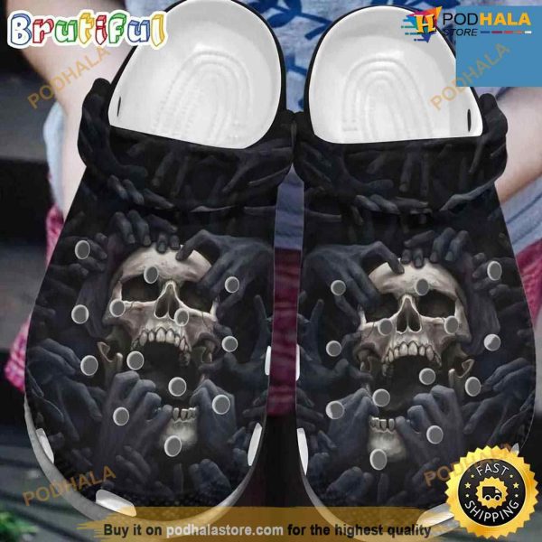 Black Hands Skull Crocs Clogs Crocband Shoes