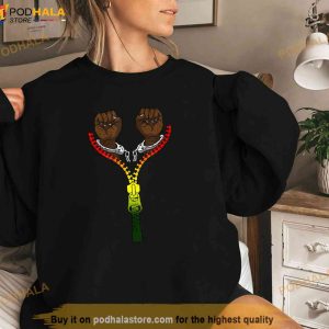 Black History Juneteenth Zipper Freedom African American Shirt