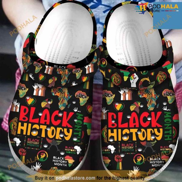 Black History Month African American Crocs Clog Shoes