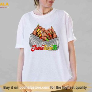 Black Woman Nails with Juneteenth Colors Unisex Shirt, Black Girl Magic Tee