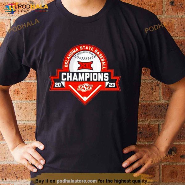 Blue 84 Orange Oklahoma State Cowboys 2023 Big 12 Baseball Regular Season Champions T Shirt