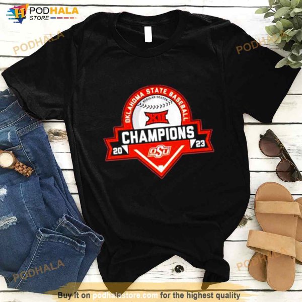 Blue 84 Orange Oklahoma State Cowboys 2023 Big 12 Baseball Regular Season Champions T Shirt