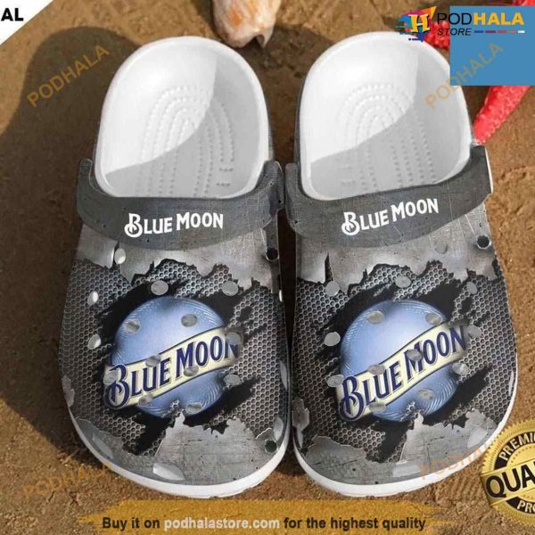 Blue Moon Beer Cracks Crocs Clog Shoes