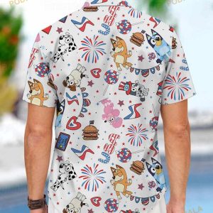 Bluey Hawaiian Shirt Bluey 4th Of July Hawaii Button Shirt Bluey And Bingo 2