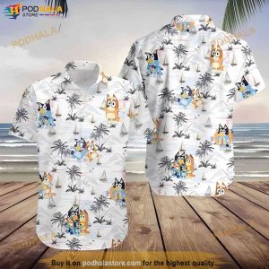 Bluey Hawaiian Shirt, Bluey Dad TV Show Shirt, Funny Bluey Family Hawaii Shirt