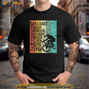 Bmx Dad Coach Medic Riding Buddy 1 Fan Fathers Day Grandpa Shirt 2