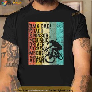 Bmx Dad Coach Medic Riding Buddy 1 Fan Fathers Day Grandpa Shirt 3