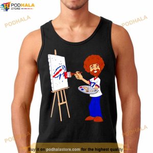 Bob Ross Happy Little Touchdowns Buffalo Bills T Shirt 2