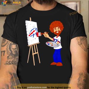 Bob Ross Happy Little Touchdowns Buffalo Bills T Shirt 3