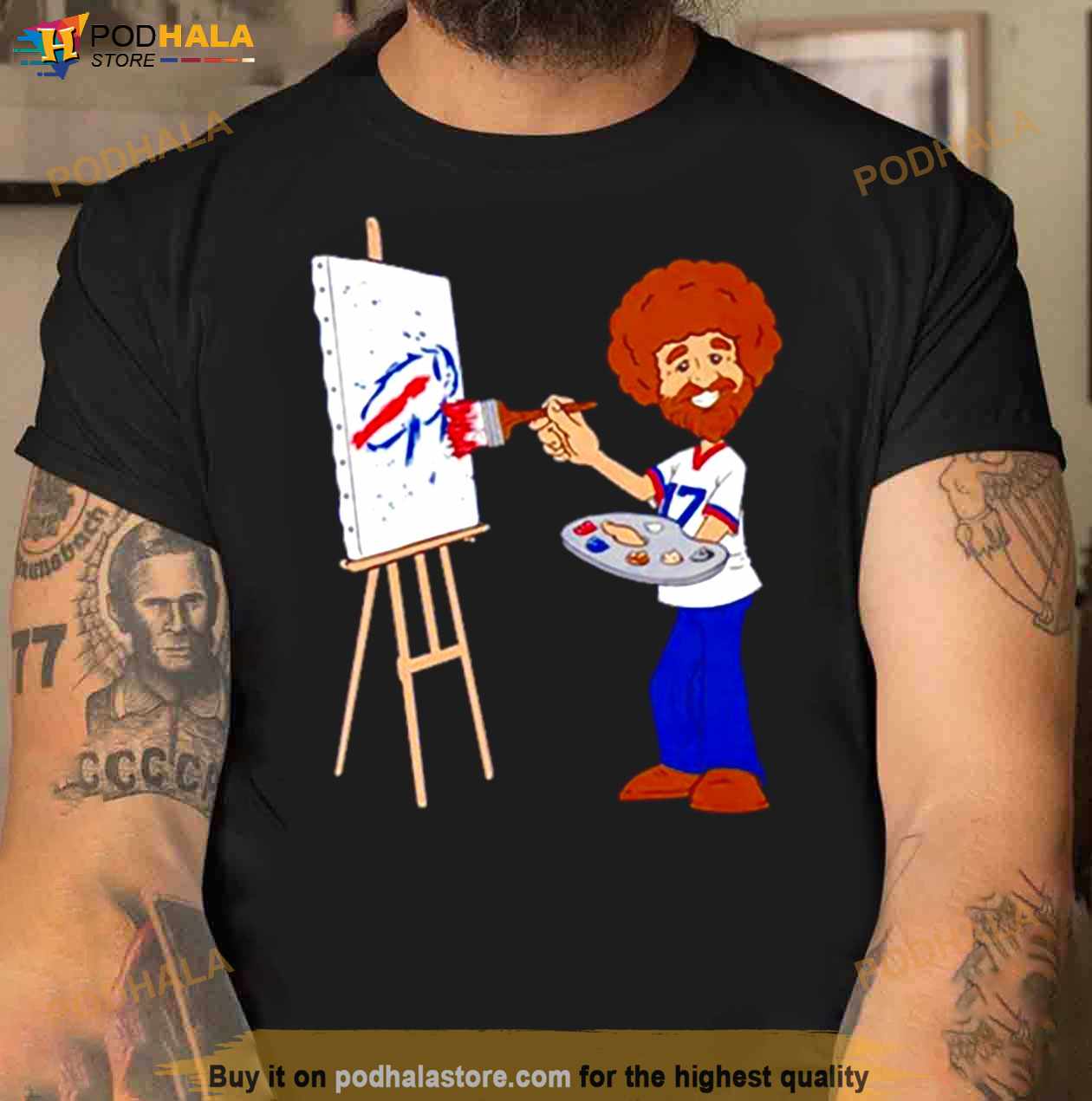 Bob Ross Happy Little Touchdowns Buffalo Bills T Shirt Bob Ross Happy Little Touchdowns Buffalo Bills T Shirt