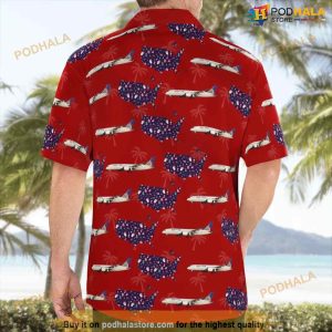 Boeing 787 8 Dreamliner United Airlines America Map Seamless Christmas Aloha Hawaiian Shirt 2