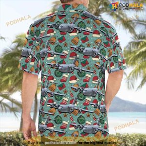 Boeing C 17 Globemaster Iii Christmas Seamless Hawaiian Shirt Man 2