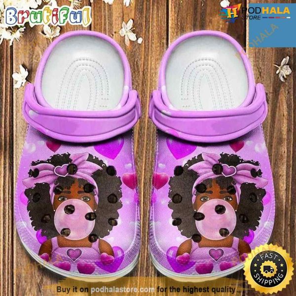 Breast Cancer Awareness Crocs Melanin Poppin Bubble Crocs Clogs Crocband Shoes