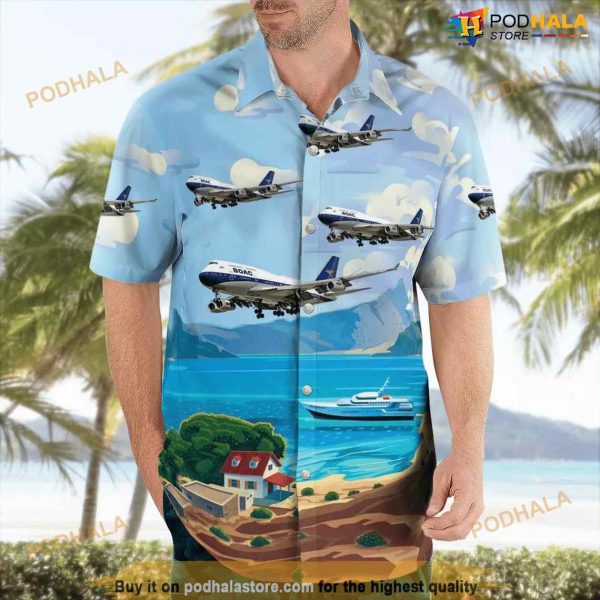 British Airways Boeing 747-400 100th Anniversary Boac Hawaiian Shirt For Men And Women