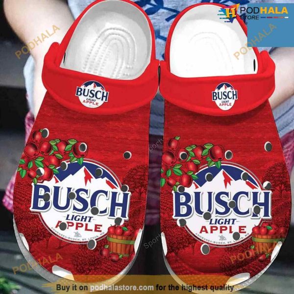 Busch Light Apple Red Crocs Clog Shoes 7pf