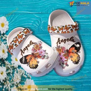 Butterfly Flower Clog Shoes For Women Customize Butterfly Girl Shoes Crocs Clogs