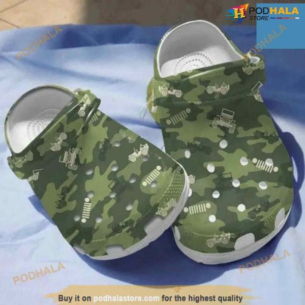 Camo Jeep Crocs Camouflage Crocband Clog Shoes For Jeep Lover