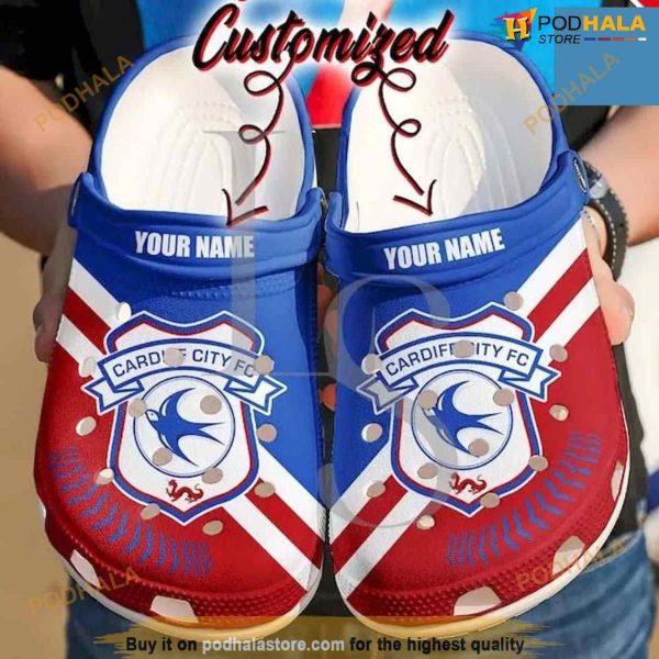 Cardiff City Custom Name Clogband Crocs Clog Shoes