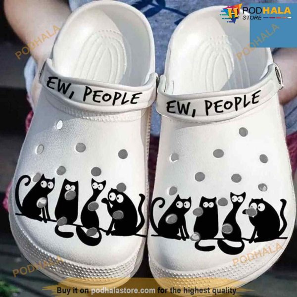 Cat Ew People Black Cats Cartoon Crocs Clog Shoes