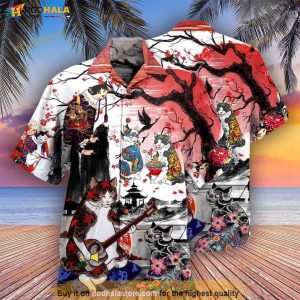 Cat Japanese Art Style Hawaiian Shirt 2