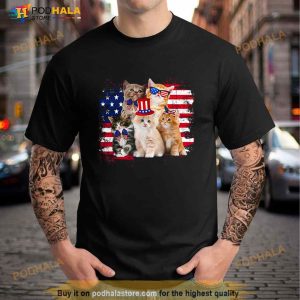 Cat Patriotic Usa Cat Lovers Cat Moms 4th July Shirt 2