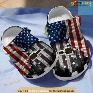 Chevy American Flag 4th Of July Crocband Crocs Clog Shoes
