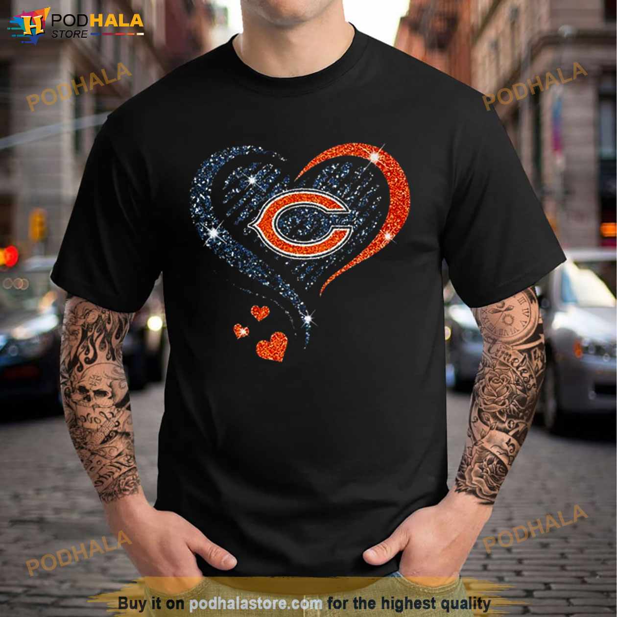 Chicago Bears Football Heart Diamond Shirt - Bring Your Ideas