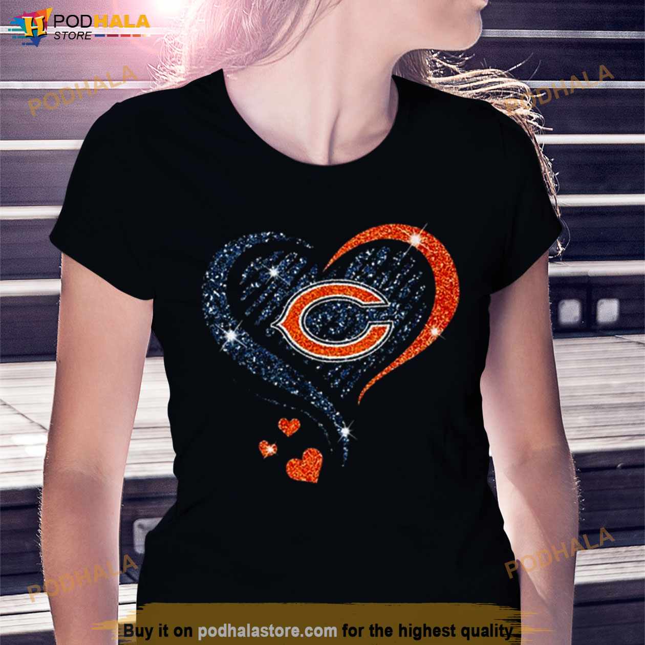 Chicago Bears Football Heart Diamond Shirt - Bring Your Ideas