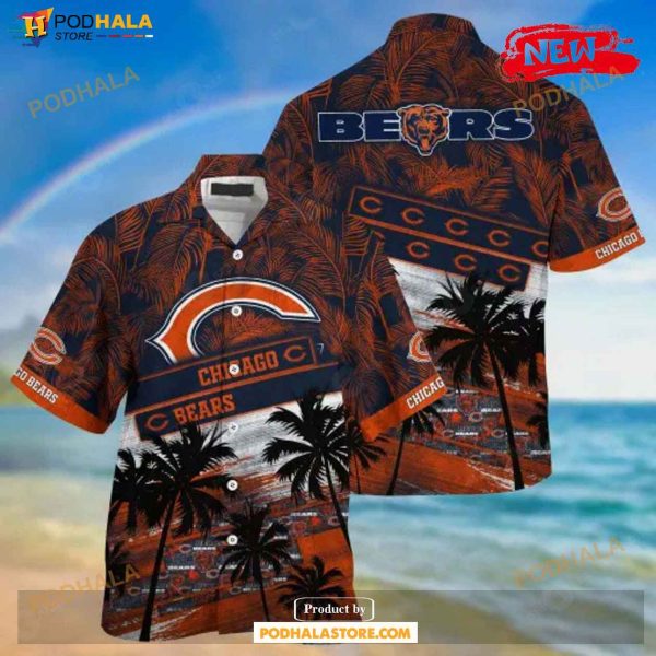 Chicago Bears Nfl Palm Tree Pattern For Sports Fans Unisex Sport Hawaiian Shirt