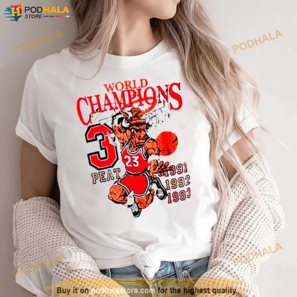 Chicago Bulls 3 Peat Champions Bootleg 90’s Shirt