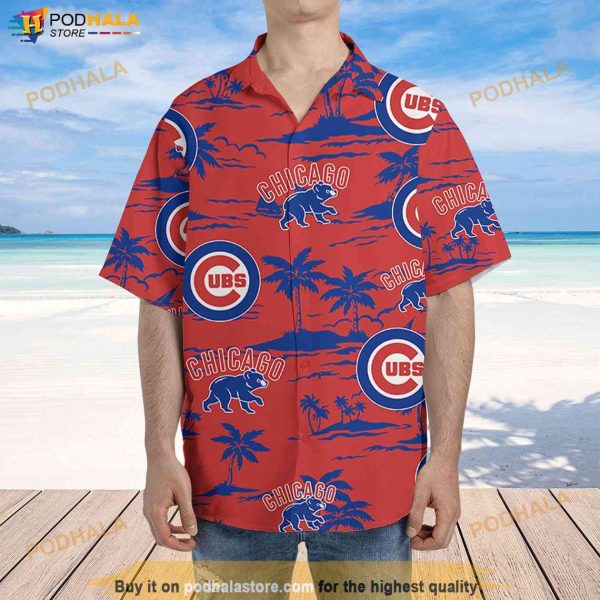 Chicago Cubs Hawaiian Beach Pattern 3D Shirt, Summer Vacation Gift For MLB Fans