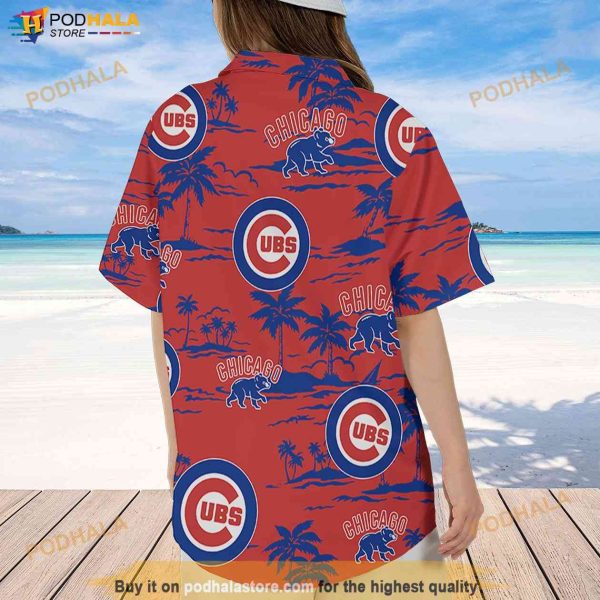 Chicago Cubs Hawaiian Beach Pattern 3D Shirt, Summer Vacation Gift For MLB Fans