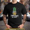 Christmas In July Pineapple Christmas Tree Lights Sunglasses Shirt