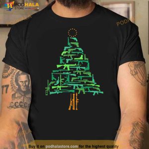 Christmas Tree Green Gun Shirt 3