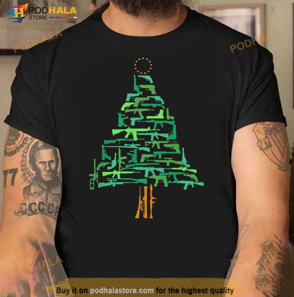 Christmas Tree Green Gun Shirt