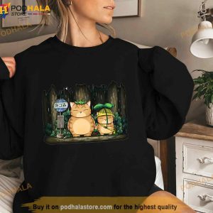 Chubby Cats Retro Ghibli Anime Illustration Shirt 3