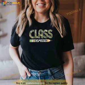 Class Dismissed Last Day Of School Camouflage Graduation Boy Shirt 3
