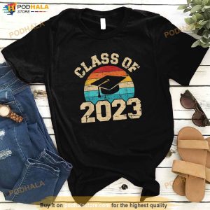 Class Of 2023 Graduation Hat Retro Shirt