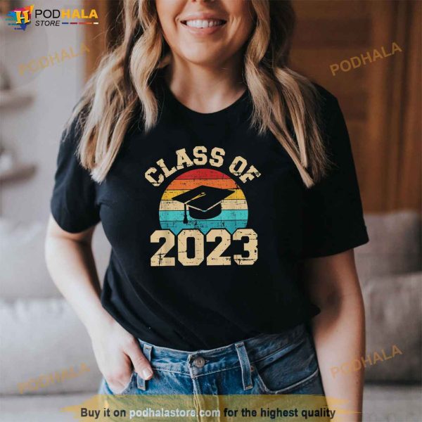 Class Of 2023 Graduation Hat Retro Shirt