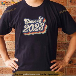 Class of 2023 High School College Senior Retro Graduation Shirt