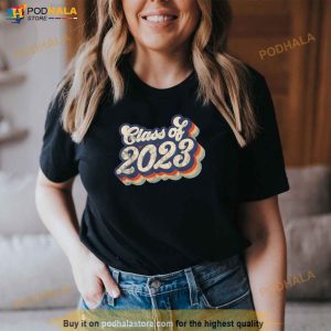 Class Of 2023 High School College Senior Retro Graduation Shirt 2