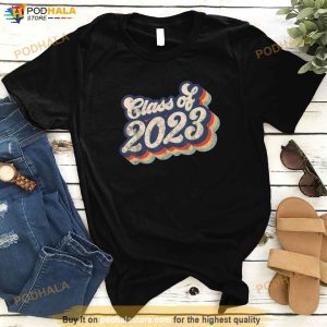 Class Of 2023 High School College Senior Retro Graduation Shirt 3