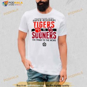 Clemson Tigers Vs Oklahoma Sooners 2023 Ncaa Division I Softball Super Regional The Road To The Wcws Shirt 3