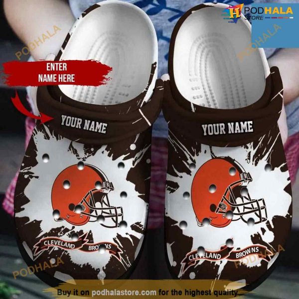 Cleveland Browns Custom Name Crocs Crocsband Clog Comfortable Water Shoes