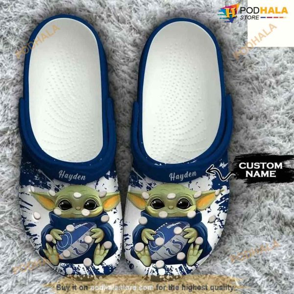 Clog Shoes Personalized Baby Yoda Indianapolis Colts NFL Crocs