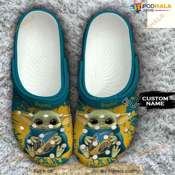 Clog Shoes Personalized Baby Yoda Jacksonville Jaguars NFL Crocs