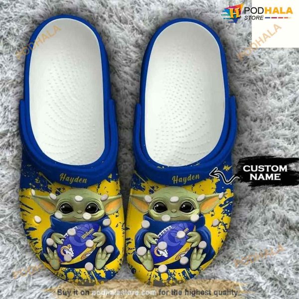 Clog Shoes Personalized Baby Yoda Los Angeles Rams NFL Crocs